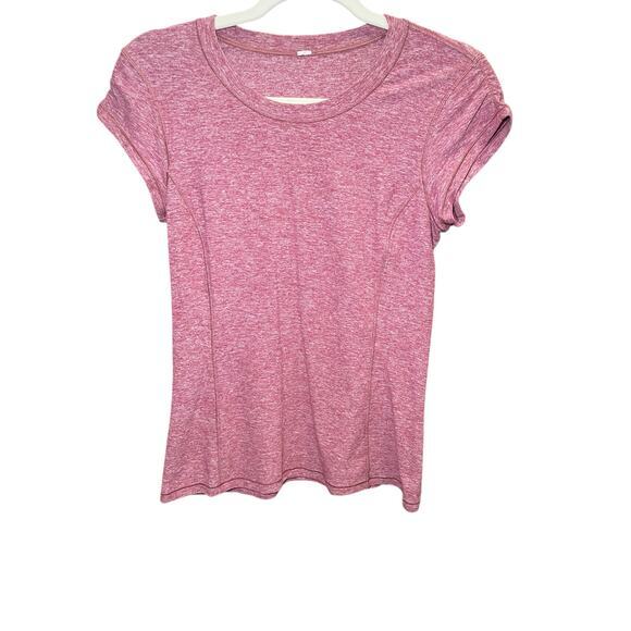 Lululemon Women 4 Time To Sweat Short Sleeve Heathered So Merlot Red Burgundy - Picture 4 of 12
